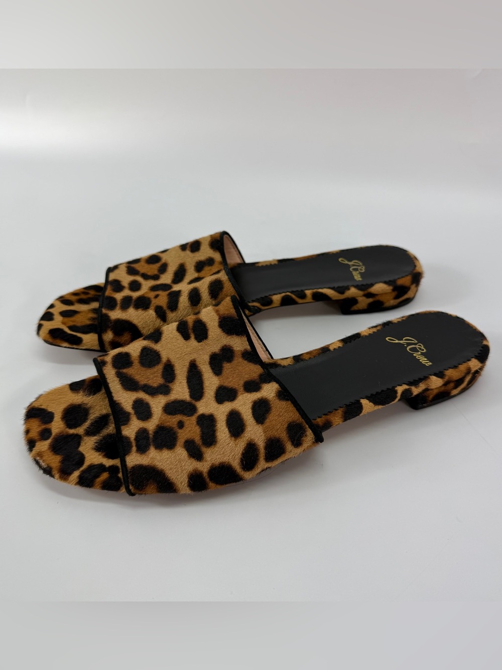 J. Crew Abbie Slide Sandals In Leopard Calf Hair Women’s Size 8.5 - Picture 3 of 10